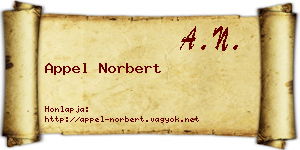 Appel Norbert névjegykártya