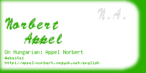 norbert appel business card